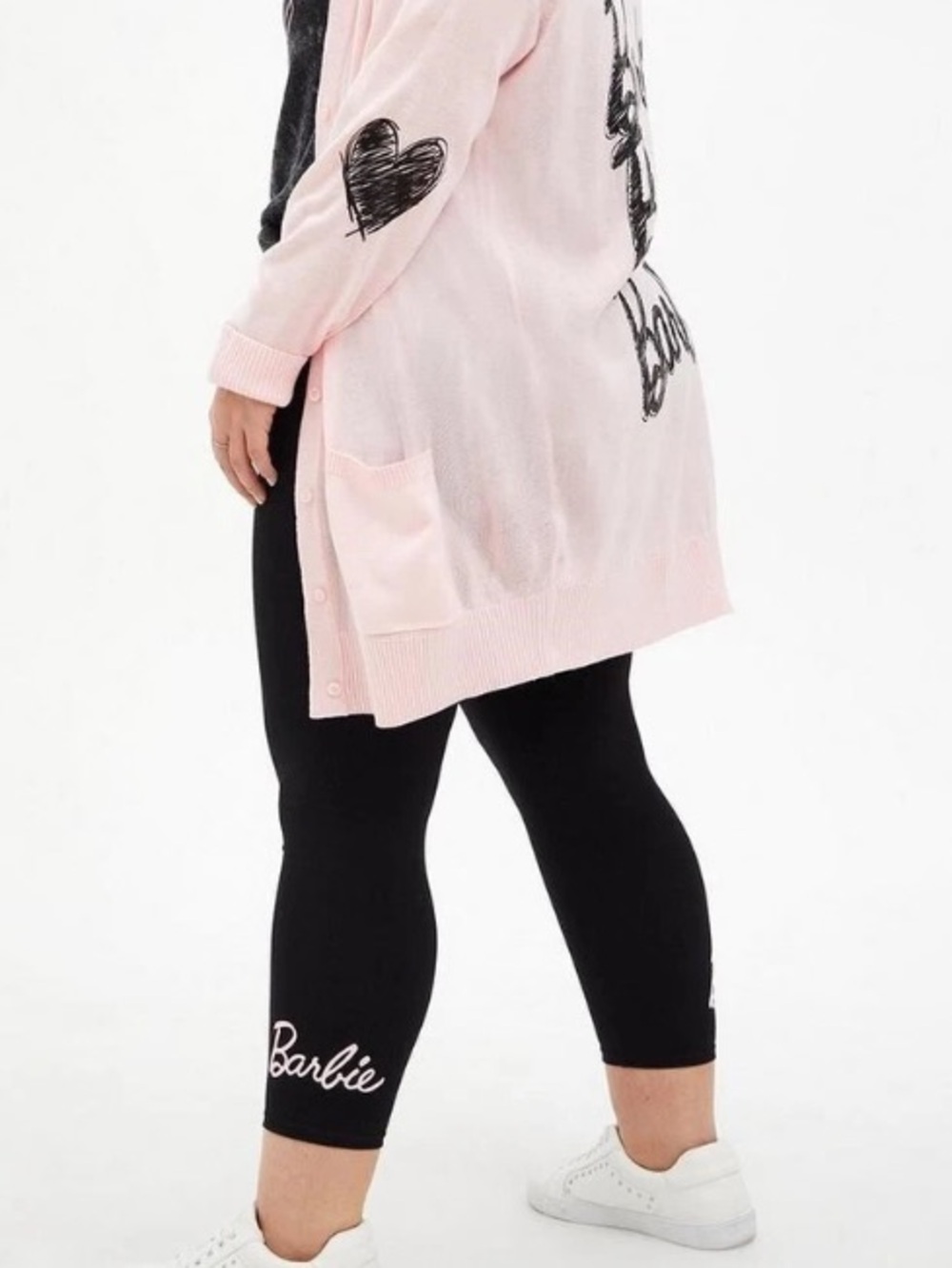 Torrid Barbie Cropped Leggings with Pink Script Logo